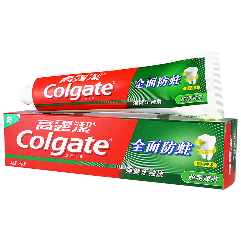 plus会员、需弹券:高露洁（Colgate）防蛀超爽薄荷味牙膏大容量250g 强健牙釉质清新口气去口臭 6.76元包邮