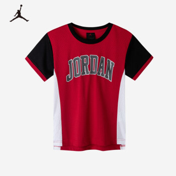 NIKE 耐克 小童装男女童23号短袖T恤Jordan夏季短T上衣 B488杰斯特红 140