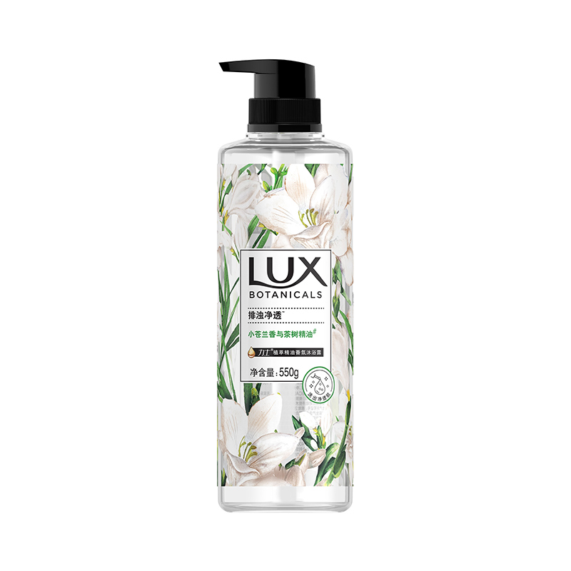 LUX 力士 植萃精油香氛沐浴露 小苍兰香 550g 28.62元