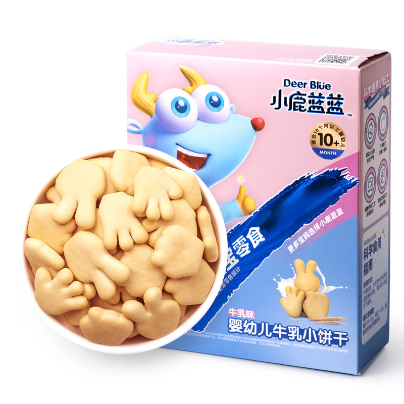 京东PLUS：小鹿蓝蓝 婴幼儿牛乳小饼干 80g 6.2元（需买3件，需用券）