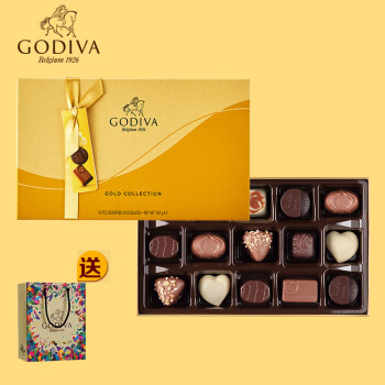 GODIVA 歌帝梵 巧克力礼盒装比利时进口经典金装163g