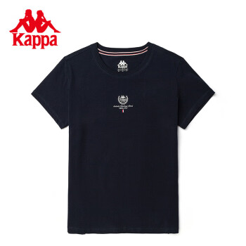Kappa 卡帕 复古运动短袖女正肩T恤简约休闲圆领半袖夏K0D62TD28