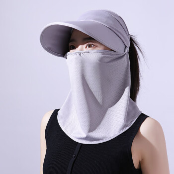 SolarStorm 夏季防晒面罩女防紫外线冰丝透气口罩遮脸面纱户外骑行护颈遮阳帽