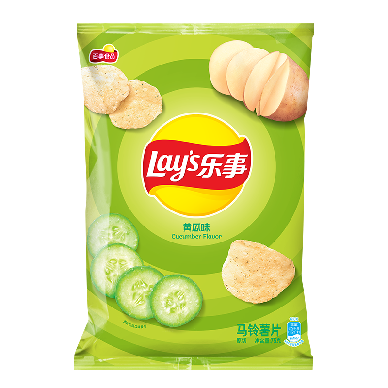 限地区、PLUS会员：乐事（Lays）薯片 休闲零食 膨化食品 黄瓜味 75克*3件 10.2元（合3.4元/件）
