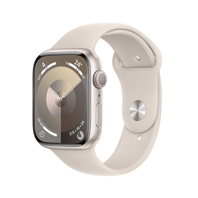 Apple 苹果 Watch Series 9 智能手表 GPS款 45mm 星光色 橡胶表带 M/L 券后2599元