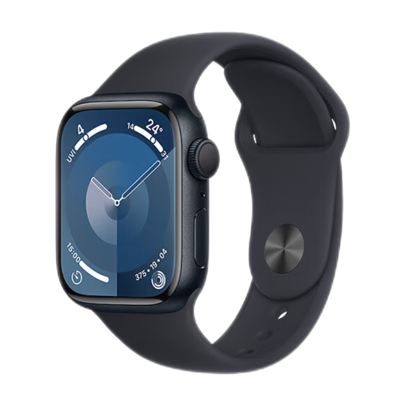 PLUS会员：Apple 苹果 Watch Series 9 智能手表 GPS款 41mm 午夜色 橡胶表带 2384.01元包邮（需用券）