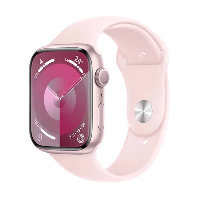 Plus会员：Apple/苹果 Watch Series 9 智能手表GPS款45毫米粉色铝金属表壳 亮粉色运动型表带M/L  2583.01元
