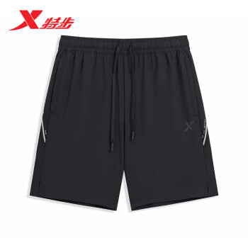 XTEP 特步 运动裤男梭织短裤健身跑步876229240033 正黑色 M