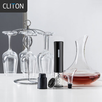 CLITON 红酒杯水晶玻璃高脚杯12件酒具套装家用6个葡萄酒杯醒酒器开瓶器