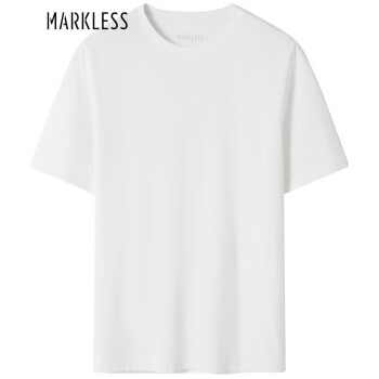 Markless 短袖男士夏季纯色T恤打底衫宽松运动速干半袖 TXB3682M奶盖白M
