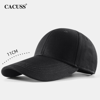 CACUSS B0062 棒球帽时尚帽子男女春夏季加长帽檐遮阳帽户外鸭舌帽 黑色