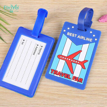 Etravel 易旅 行李牌2个装 旅行箱牌托运挂牌行李牌登机牌吊牌 蓝色飞机