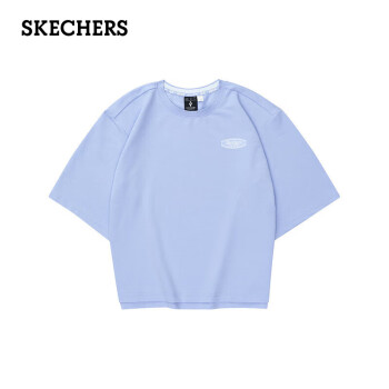 SKECHERS 斯凯奇 女子夏季针织短袖百搭舒适透气圆领上衣T恤衫L224W015