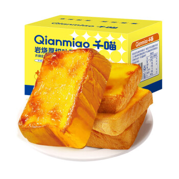 Qianmiao 千喵 岩烧乳酪厚切吐司285g饼干蛋糕点心手撕面包休闲零食早餐年货