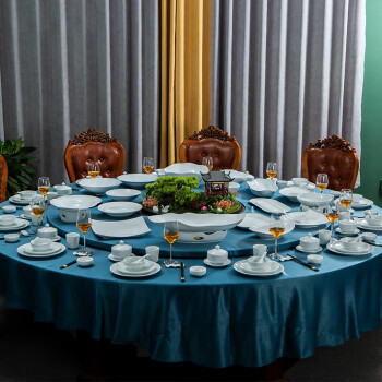 陶相惠 公司单位大圆桌包厢商务餐具套装无极意境陶瓷碗碟盘套装私厨定制