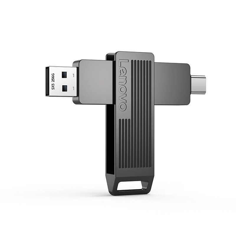 Lenovo 联想 SX5 Pro USB3.2 固态U盘 灰色 256GB Type-C/USB-A双口 179元