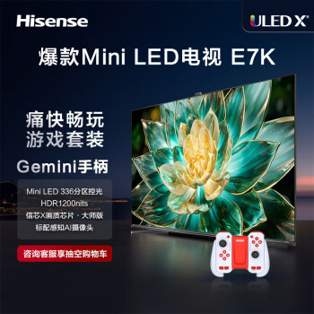 Hisense 海信 电视65E7K+运动加加Gemini分体手柄三合一体感交互手柄套装 65英寸 液晶智能平板电视机