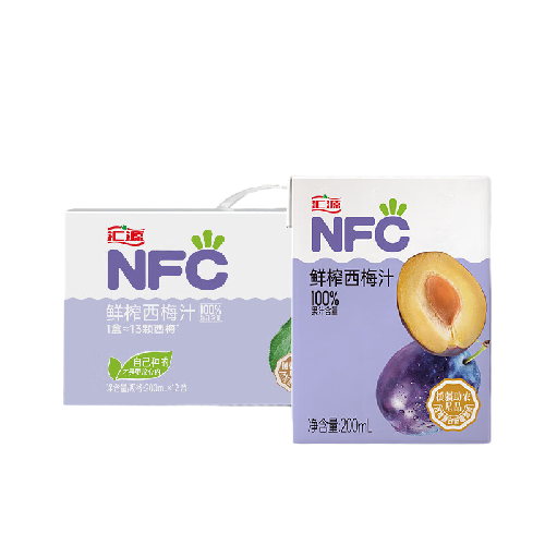 汇源 100%NFC西梅汁200ml*12盒纯果汁无添加整箱饮料果蔬汁礼盒 券后38.92元