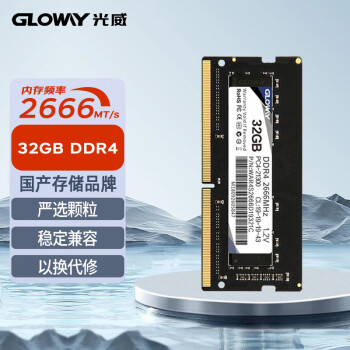 GLOWAY 光威 战将 DDR4 2666MHz 笔记本内存 普条 黑色 32GB