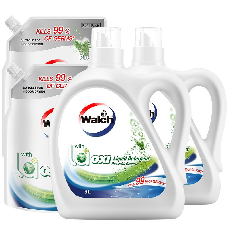Walch 威露士 清可新洗衣液18.5斤（3L瓶+2.25L+2L袋x2）除菌除螨 松木香新升级 89.9元