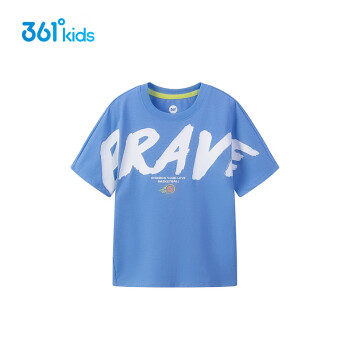 361° 儿童短袖男小童夏季透气卡通短袖针织衫 蓝120
