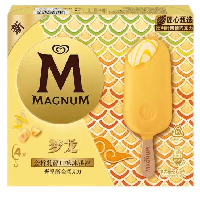 MAGNUM 梦龙 和路雪 小金龙金柠乳酪口味冰淇淋 65g*4支*4件 60.68元包邮（合15.17元/件）