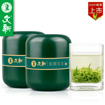 WenXin Tea 文新 绿茶小绿罐信阳毛尖特级100g2024年明前罐装新茶上