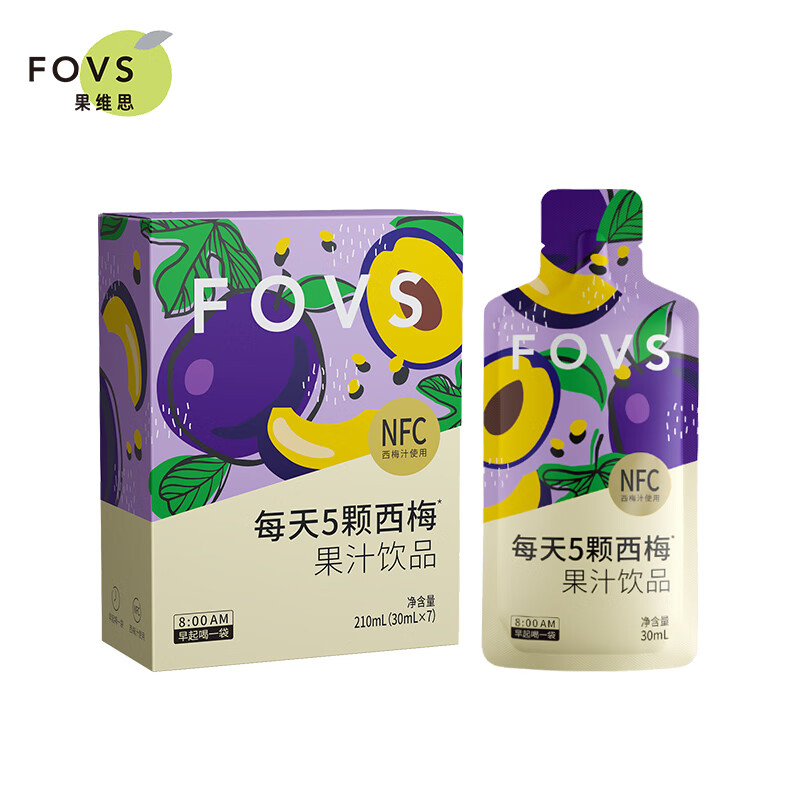 FOVS果维思每天5颗西梅果汁饮品 30ml*7袋 16.02元（PLUS免运费）