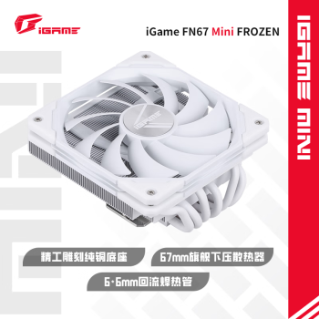 COLORFUL 七彩虹 iGame FN67 Mini FROZEN CPU散热器(多平台/风冷/纯铜底座/6热管）