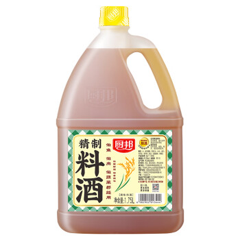 厨邦精制料酒1.75L*1瓶提味增香祛腥腻炒菜烹饪炖肉黄酒袪腥解膻