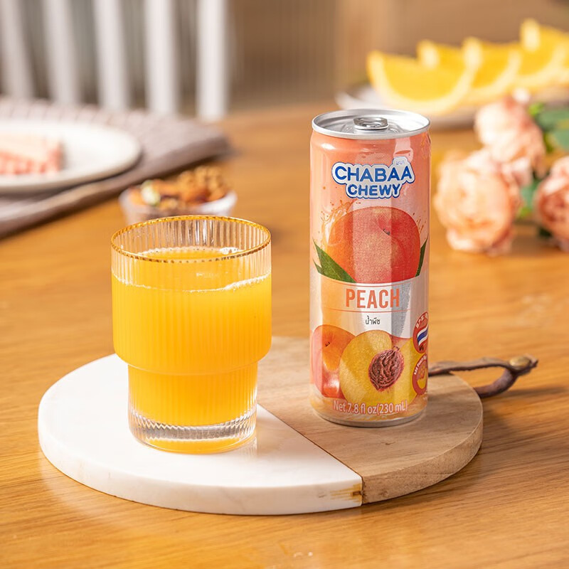 CHABAA 芭提娅 泰国原装 罐装 橙子汁6听230ml 多款可选 券后3.98元