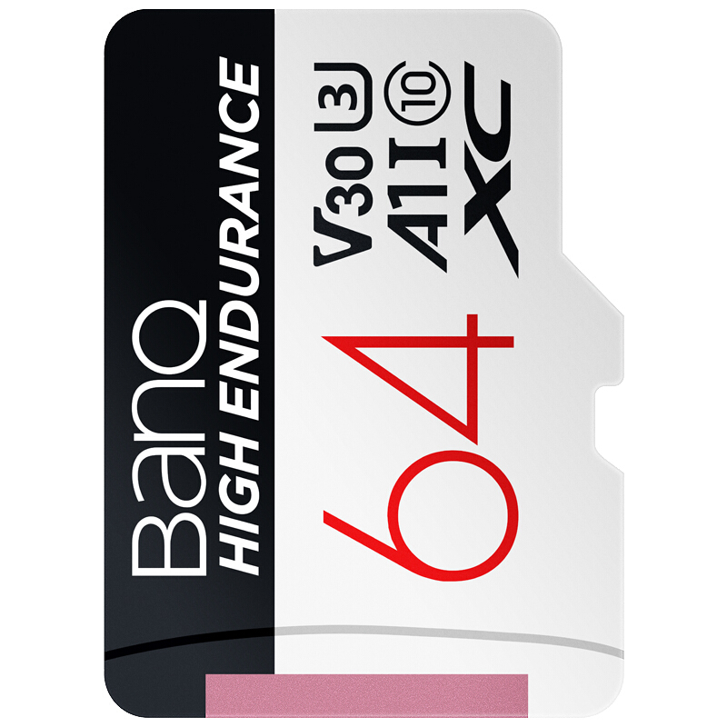 五一放价、有券的上、PLUS会员：BanQ HIGH ENDURANCE V30 Micro-SD存储卡 64GB（UHS-I、V30、U3、A1） 券后17.79元