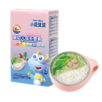 小鹿蓝蓝 尝鲜装 婴幼儿面条猪肝菠菜+麦香原味 宝宝辅食 60g（内含2包）