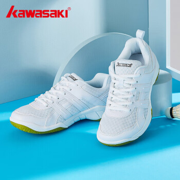 川崎 KAWASAKI 川崎 羽毛球鞋耐磨减震透气男女运动跑步鞋k-073 专业款白色 42