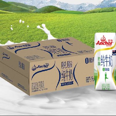 PLUS会员:安佳 脱脂 高钙纯牛奶 250ml*24 *3件 169.79元，合单价56.60元（双重优惠）