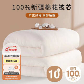 OBXO 源生活 100%天然新疆纯棉花被 冬季加厚棉被子 10斤 150