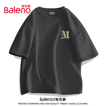 Baleno 班尼路 短袖男夏季美式运动复古字母休闲上衣学生宽松透气半袖男士t恤