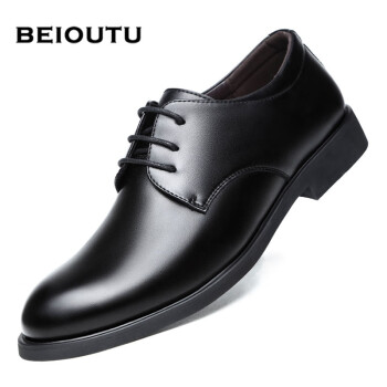 BEIOUTU 北欧图 男士皮鞋商务正装时尚英伦休闲简约系带舒适 178 黑色 43