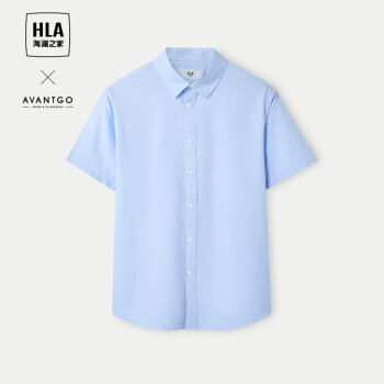 HLA 海澜之家 短袖衬衫男夏季24轻商务经典系列纯棉时尚衬衫男