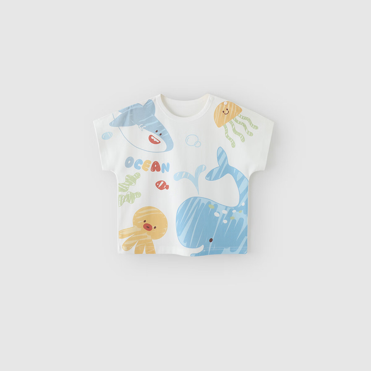BALIPIG 巴厘小猪 婴儿短袖T恤夏季薄款儿童超萌可爱男童衣 海洋王国 100cm 券后24.9元