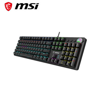 MSI 微星 GK50Z V2 机械键盘 红轴 RGB光效 有线 游戏电竞办公键盘 104键 吃鸡键盘 黑色 GK50Z V2黑 红轴 电竞风