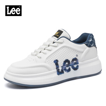 Lee 经典小白鞋男板鞋时尚潮流百搭低帮运动休闲鞋子 蓝色 41