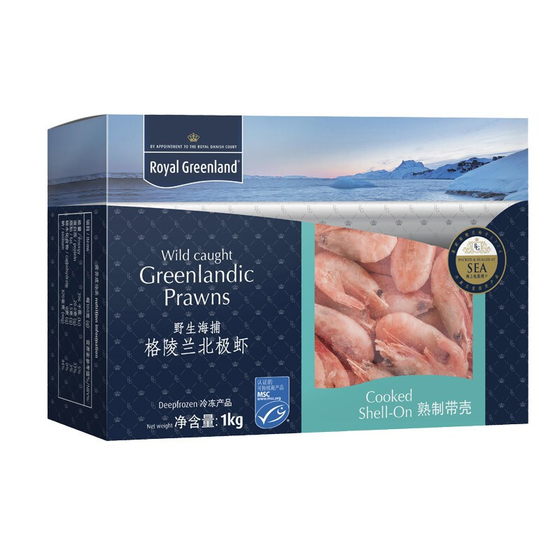 Seamix 禧美海产 格陵兰北极虾 1kg 59.9元