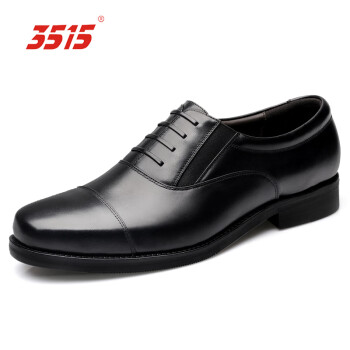 3515 强人三接头皮鞋小牛皮商务正装鞋将军皮鞋 黑色 40