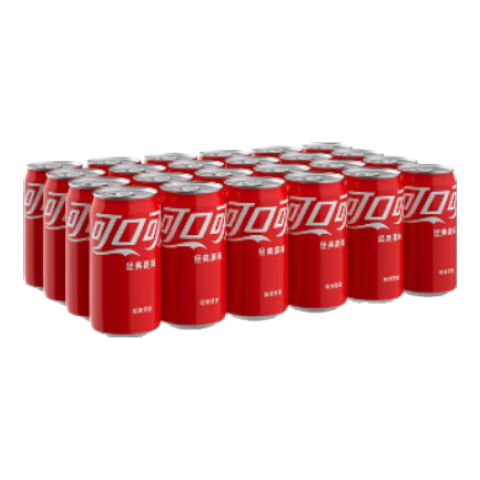 再补货、8日20点、京东百亿补贴：可口可乐（Coca-Cola）汽水 碳酸饮料 200ml*24罐 迷你摩登罐 29.9元包邮