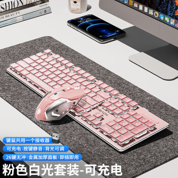 EWEADN 前行者 X7S无线键盘鼠标套装单模2.4G 粉色白光