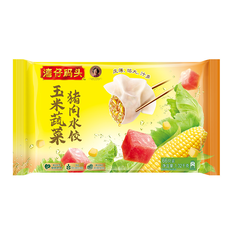 湾仔码头 玉米蔬菜猪肉水饺 1.32kg 23.8元（需买4件，需用券）