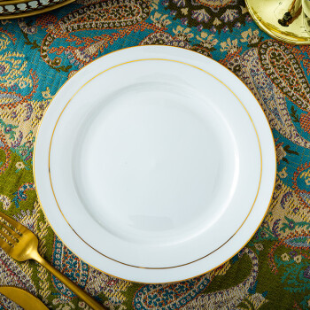 陶相惠 骨瓷餐具摆台米饭碗盘 单碗 8寸平盘 家用散件 任意组合搭配 碗盘碟套装