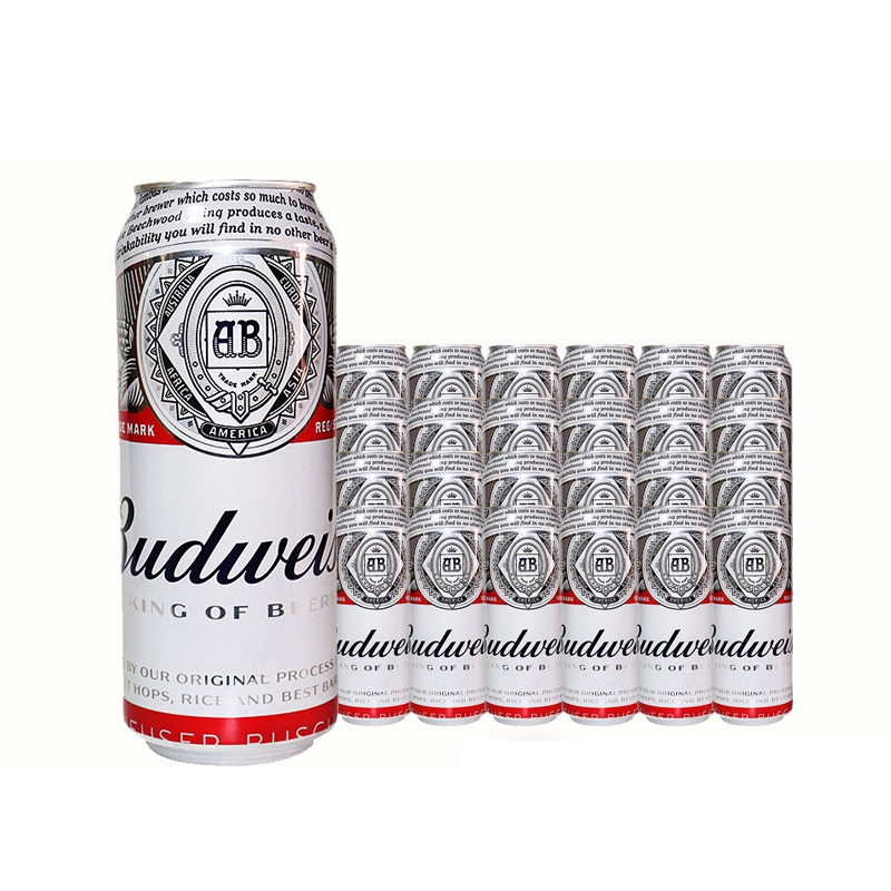 Budweiser 百威 原装英国进口啤酒百威黄啤 500mL *24罐 券后131.81元