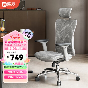 SIHOO 西昊 M57 人体工学电脑椅 灰色 标配款
